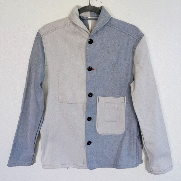 Imperfects Other - Imperfects Jacket Mens Shepards Denim Button Up Patchwork Chore Coat Shacket
